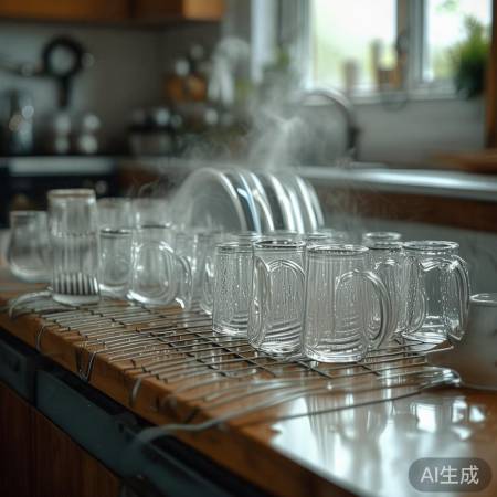 玻璃杯晾干待消毒