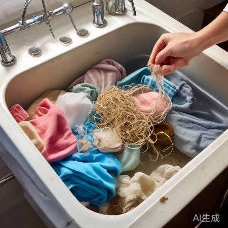 “洗衣防堵塞，预分离衣物”
