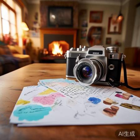 照片纸上写趣话,温馨回忆存留。