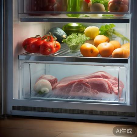 “冷藏区在下,肉类防污染”