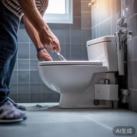 关闭水源,拧下马桶螺丝