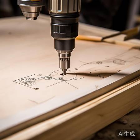 门框钻孔，标记定位