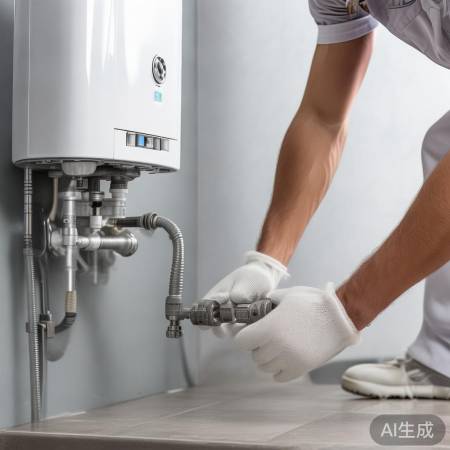 耐心卸下热水器附件