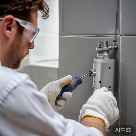 “新阀安装,拧紧螺丝,卡扣牢固