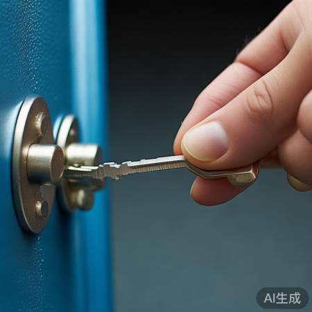 斜插钥匙解锁保险柜