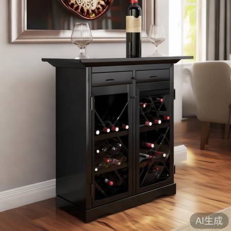 黑吧台酒柜：简约奢华家居必备