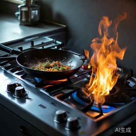 燃气灶四档火力，安全炒菜佳