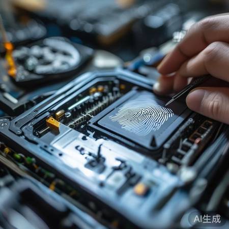 安装指纹模块，螺丝固定